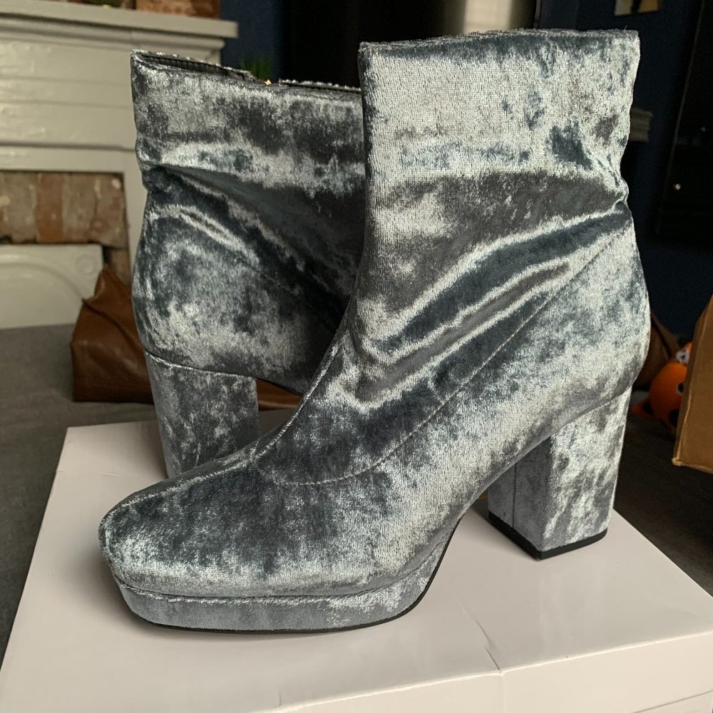 Velvet Platform Boot Silver/Gray - image 2